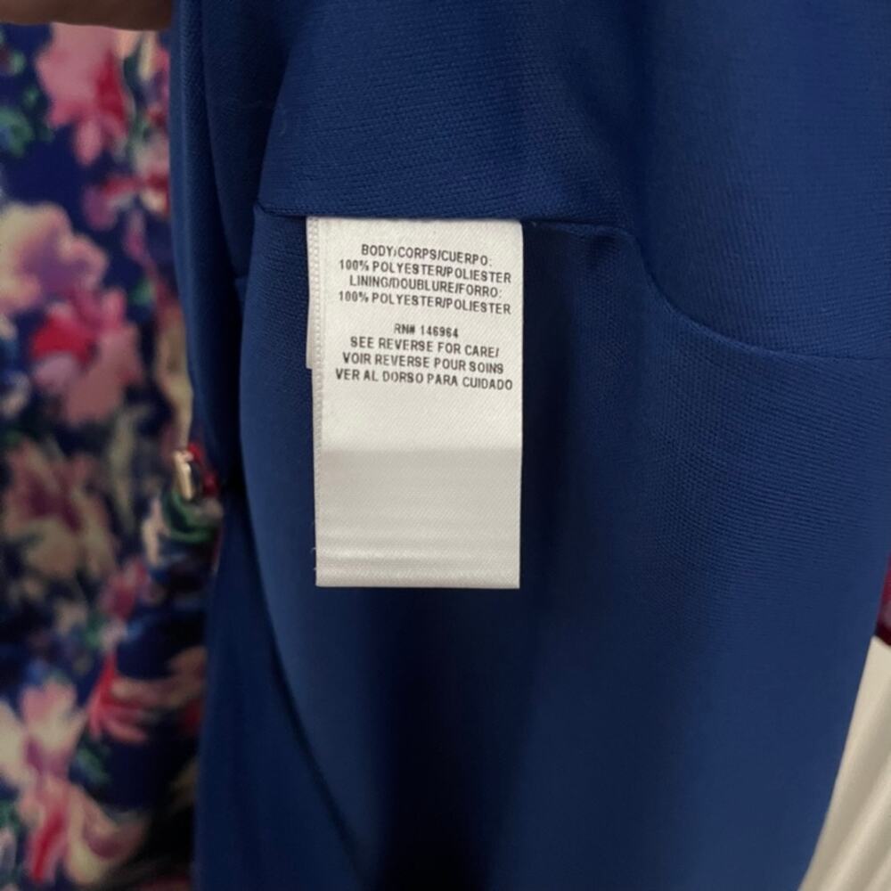 Julia Jordan Dress Floral Chiffon Women Size 16 New NWT Blue Pink V-Neck Flirty - Picture 6 of 16